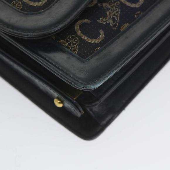 CELINE C Macadam Canvas Horse Carriage Shoulder Bag Navy Auth ar10605B - Picture 16 of 16